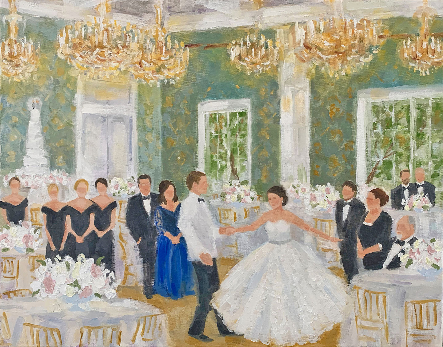 Wedding and Live Event Painting, Susan Moss Cooper, Dallas, Texas, Houston Junior League