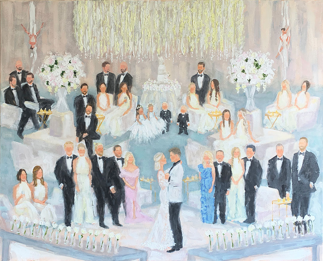 Sage Coralli, first dance wedding painting, Four Seasons Las Colinas, by Dallas artist Susan Moss Cooper